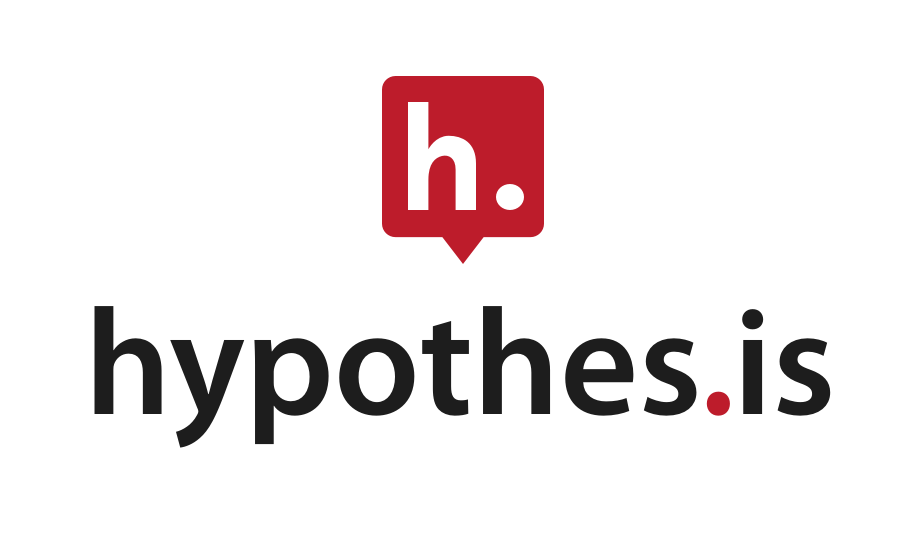 logo of an h in a red text bubble above the word hypothes.is